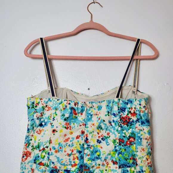 Nanette Lepore White & Multicolor Printed Sleeveless Rouched Sheath Dress sz 6 - Picture 6 of 16